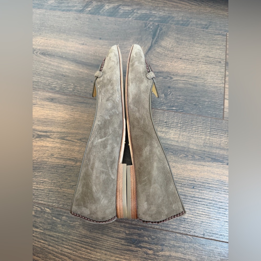 Sarah Flint Sylvia Suede Flats Taupe Size 37IT/7US - Picture 6 of 13